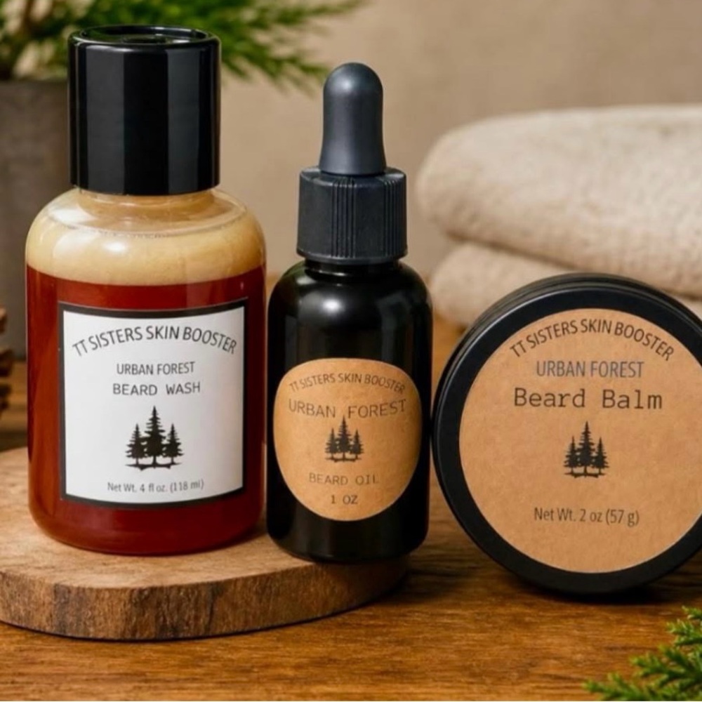 TT Sisters Urban Forest Beard Care Trio - Black and Brown